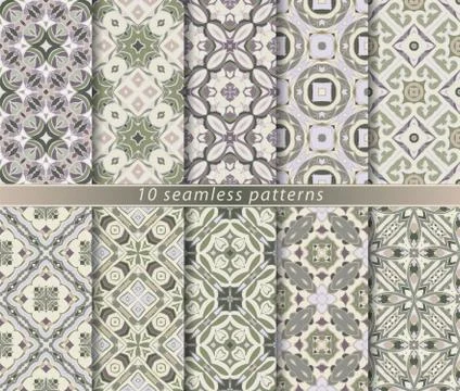 Set of seamless oriental patterns Stockillustratie