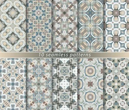 Set of seamless oriental patterns Illustrazione stock