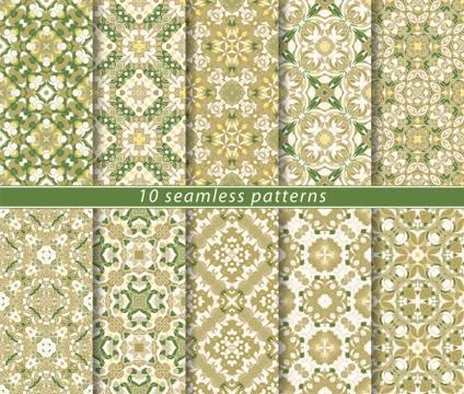Set of seamless oriental patterns Illustrazione stock