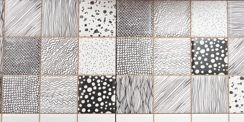 Set of seamless patchwork pattern as background Stock Photos