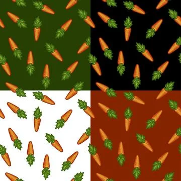 Set seamless pattern carrot Stock Illustration
