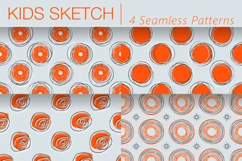 Set Seamless Pattern. Casual Polka Dot Texture Stock Illustration