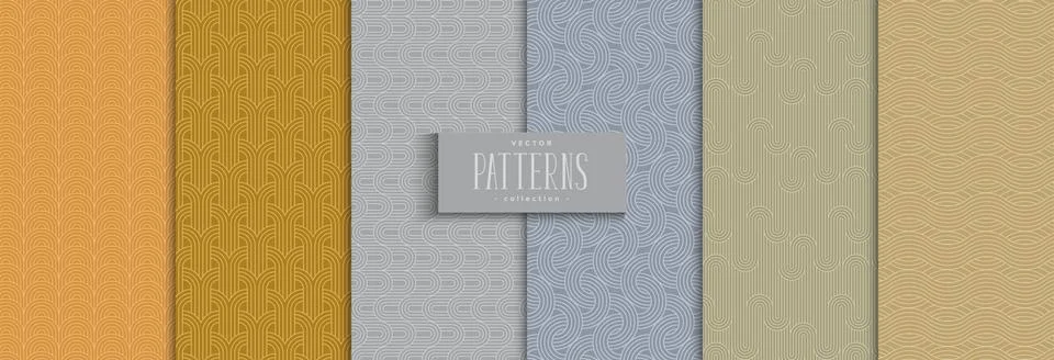 Set of seamless pattern circle traditional design Stock Illustration