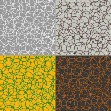 Set of seamless pattern of circles Stock Illustration