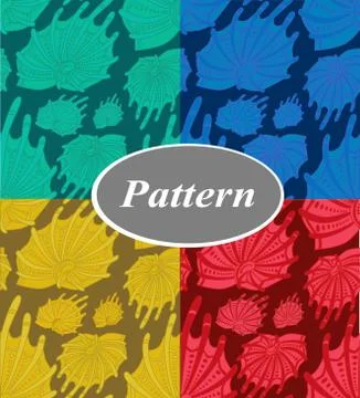 Set - Seamless pattern Complex Spiral Shell Illustrazione stock