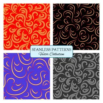 Set seamless pattern curl Stock Illustration