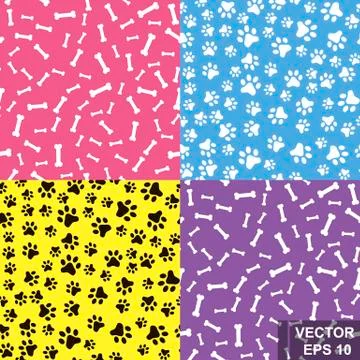 Set of seamless pattern. Dogs. Pets. Adoption. For your design. Ilustración de archivo