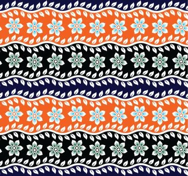 Set of seamless pattern with floral elements Stock Illustration