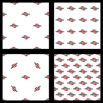 Set. seamless pattern Football ball Stock Illustration