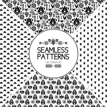 Set of seamless pattern graphic elements. texture of the Scandinavian style イラスト素材