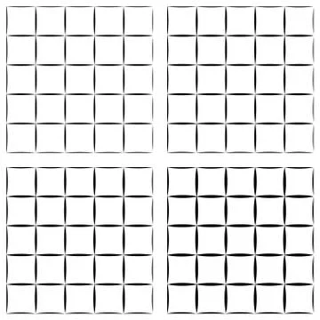 Set seamless pattern grid tiles, vector grid cells, tile pattern Stock Illustration