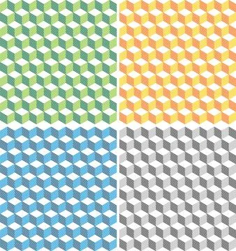 Set Seamless Pattern Hexagon Shape Illustration Design. EPS 10. Illustrazione stock