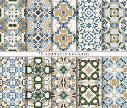 Set of seamless pattern Stock Illustration