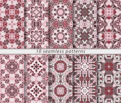 Set of seamless pattern Stock Illustration
