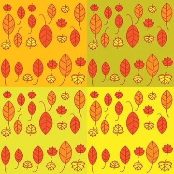 Set of seamless pattern with leaves. Set of seamless pattern with leaves. ... Stock Photos