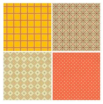 Set of seamless pattern with paper texture and vintage geometric pattern in.. Foto stock