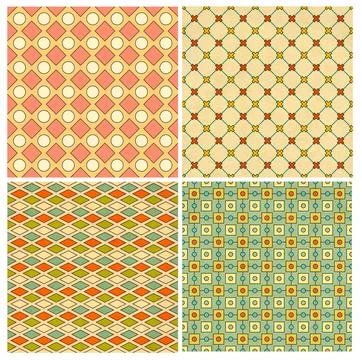 Set of seamless pattern with paper texture and vintage geometric pattern in.. Foto stock