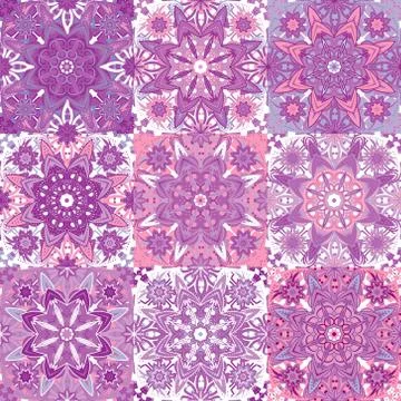 Set of seamless pattern. Seamless abstract pattern frame of trendy colored Stock Illustration