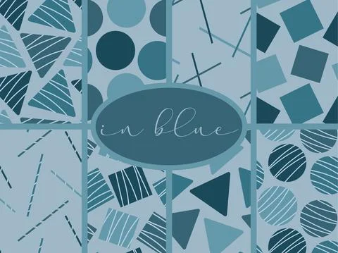 Set of Seamless Pattern. Set of vector designs. Stock Illustration