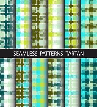 Set seamless pattern tartan Stock Illustration