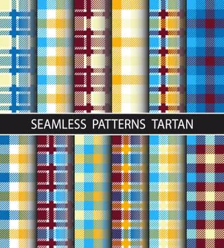 Set seamless pattern tartan Stock Illustration