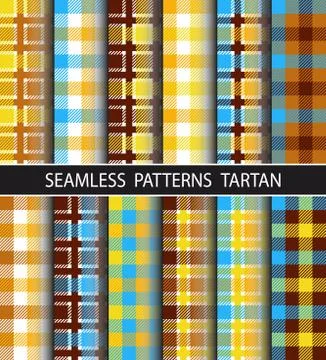 Set seamless pattern tartan Stock Illustration