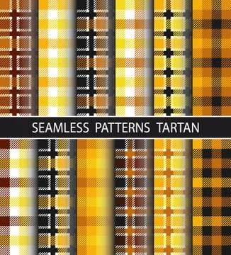 Set seamless pattern tartan Stock Illustration