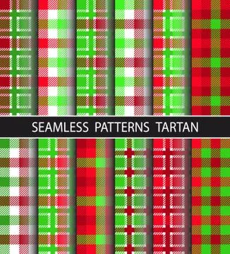 Set seamless pattern tartan Stock Illustration