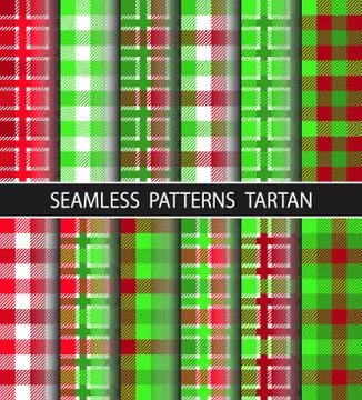 Set seamless pattern tartan Stock Illustration