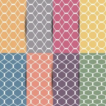 Set of seamless pattern, vector illustration. Stock Illustration