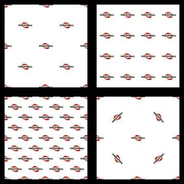 Set. seamless pattern volleyball ball Stock Illustration