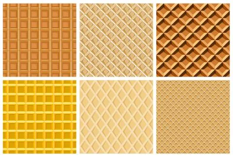 Set seamless pattern with waffle texture Stock Illustration