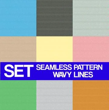 Set Seamless pattern, Wavy lines,texture for background, wallpaper for your o Stock Illustration