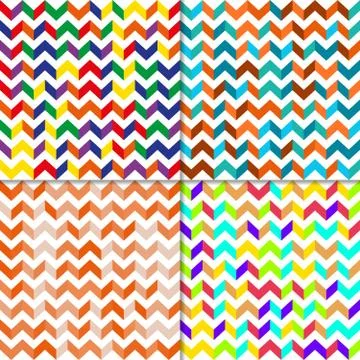 Set of seamless pattern with zig zag lines Stock Illustration