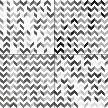 Set of seamless pattern with zig zag lines Stock Illustration