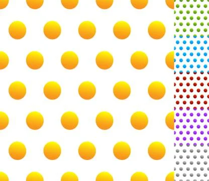 Set of seamless patterns in 6 colors: Dotted, polkadots, circle pattern イラスト素材