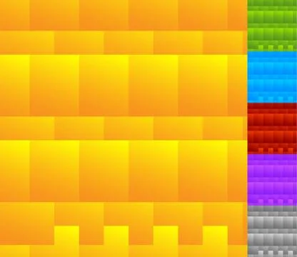 Set of seamless patterns in 6 colors: Overlapping squares, rectangles Illustrazione stock