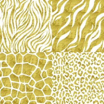 Set of seamless patterns with animal prints. Illustrazione stock