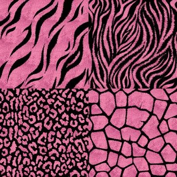 Set of seamless patterns with animal prints. Illustrazione stock