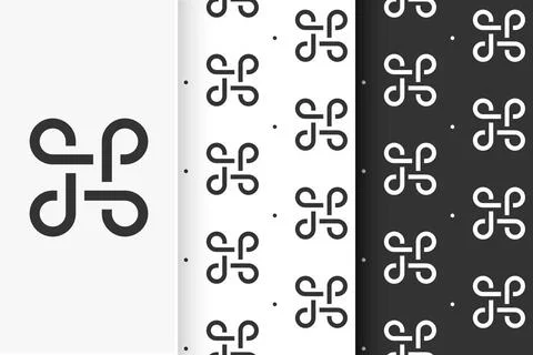  Set of seamless patterns Bowen knots in flat style. Collection cards Celt... 写真素材