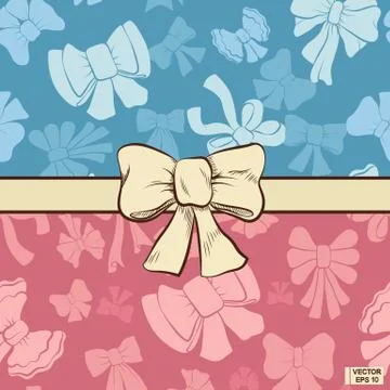 Set of seamless patterns bows イラスト素材