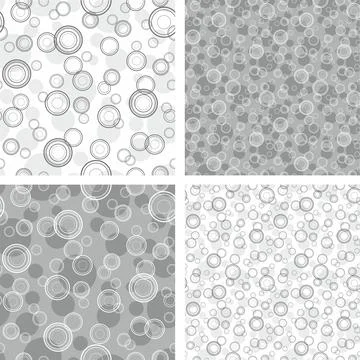 Set of seamless patterns with circles. イラスト素材