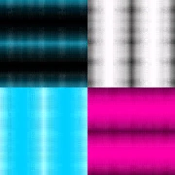Set of seamless patterns with cross halftone Stock Illustration