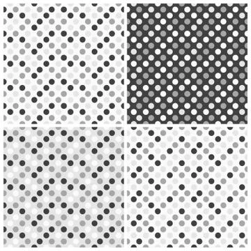 Set of  seamless patterns with dots. Illustrazione stock