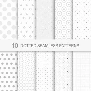 Set of seamless patterns with dots 스톡 일러스트