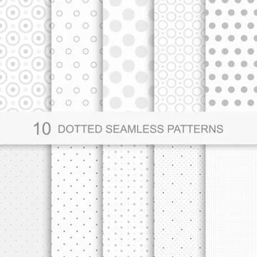 Set of seamless patterns with dots 스톡 일러스트