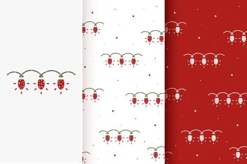  Set of seamless patterns of garlands in flat style. Collection of cards w... Foto stock