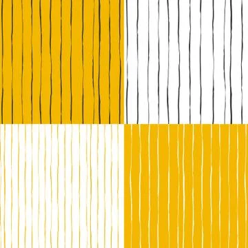 Set of seamless patterns. Hand drawn vector ink style. Stock Illustration