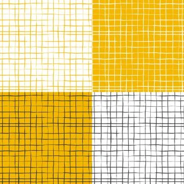 Set of seamless patterns. Hand drawn vector ink style. Lines and stripes. Stock Illustration