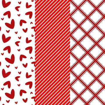 Set of seamless patterns. Holiday illustrations. Can be used for printing Stock Illustration